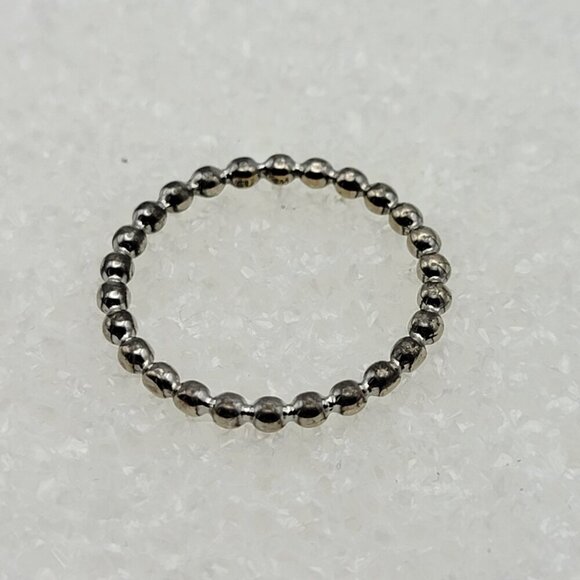 Vintage SU CH 925 Sterling Silver Ball Bead Ring Band Size 8.25 - Picture 2 of 6